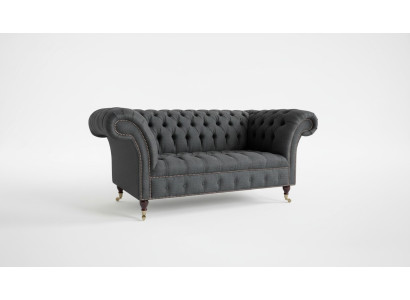 Chesterfield tekstila dīvāns 2-vietīgs luksusa dīvāns mēbelēts dīvāns dizaina auduma dīvāns