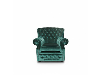 Chesterfield Veļūras Zaļš Austiņa krēsls 1-vietīga Sēdeklis Dīvāns Sofa Televīzijas krēsls Jauns
