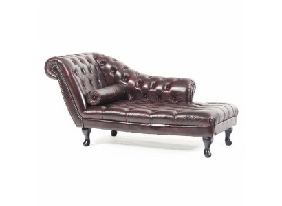 Chesterfield sarkanais šešļa izgatavotāja guļamistaba ādas dīvāns Chaiselongue dīvāns jaunumi.