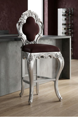 Hocker Barhocker Karaliskais polsteris Chesterfield veļura 1-vietīgs antīkais stils krēsls