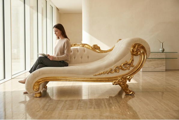 Chesterfield Récamière antīkais stils Dārga šezlonga krēsla sofa
