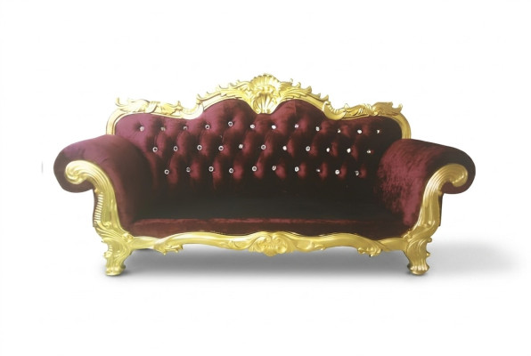 Tronis dīvāns Karaliskais Chesterfield apdare velveta audums 3-vietīgs Antīkais stils Dīvāni Jauns