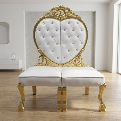 Chesterfield tronis krēsls Karaliskā polsterētās šķiedras mīlestības sirds antīkais stils krēsli