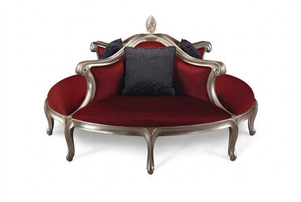 Apļas dīvāns Polster Couch Polster Chesterfield, veļuras pārklāts 4 vietas, antīkais stils.