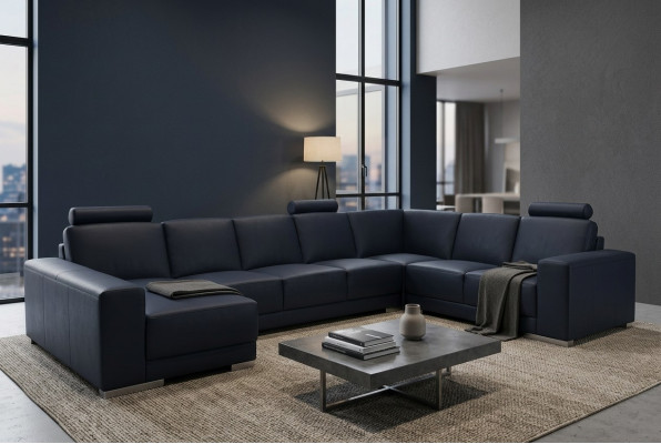 Ādas gultas sofa mājligzda stūra dīvāns komplekts dizains moderns dīvāns U-formātā