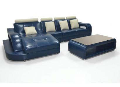 Ādas dīvāns Dīvāns Dzīvojamā istaba Stūra komplekts Moderns dizains Sofa L-formātā