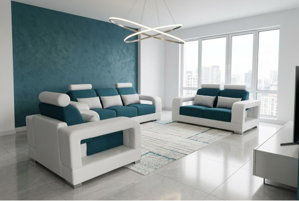 Dīvāns Sofa Polster Rojami Sēdvietu Mēbeles Set K Jumta konstrukcija 3+2+1 Dīvāni.