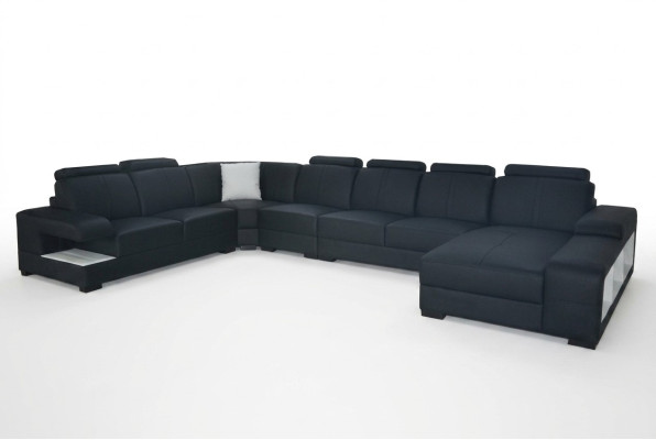 Ādas dīvāns polsterīnā sēdeklis dizains Moderns stūra sofa U formas dzīvojamā zona