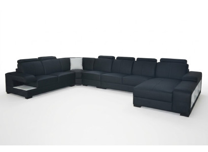 Ādas dīvāns polsterīnā sēdeklis dizains Moderns stūra sofa U formas dzīvojamā zona