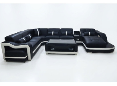Eck Sofa Couch Polster Stūra garnitūra Ādas dīvāns Dīvāni ar 'U' formu Sofas