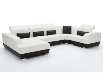 Luksusa U formas dzīvojamās zonas dīvāns, sofa, mēbeles, polsterēts sēdeklis, komplekts, stūra dīvāns.