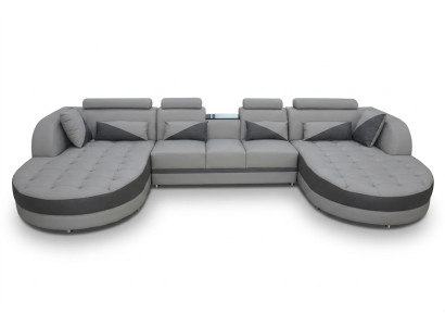Eck Sofa Polster Couch Sitz Ecke Leder Garnitur U Form Wohnlandschaft Stūra dīvāns, polstermöbelis, sēdeklis, stūris, ādas komplekts, U formas telpas iekārtojums
