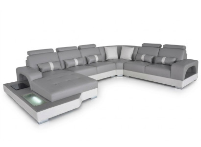 Ādas stūra sofa stūra dzīvojamās telpas komplekts dizains Moderns dīvāns