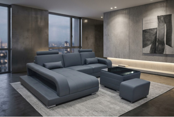 XXL Dīvāns Stūra Dīvāns Ādas Dzīvojamā Istaba Sofa Komplekti Moderns Soļa L-Forma F3017C.