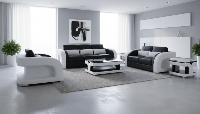 XXL ādas dzīvojamais ensemble dizains Modern Sofagarnitur 3+2+1 F3002C+galds