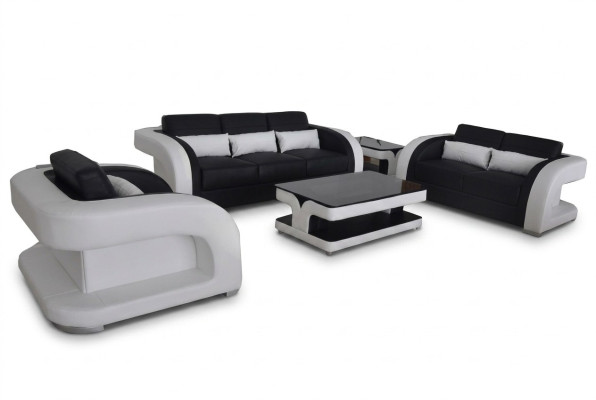 XXL ādas dzīvojamais ensemble dizains Modern Sofagarnitur 3+2+1 F3002C+galds