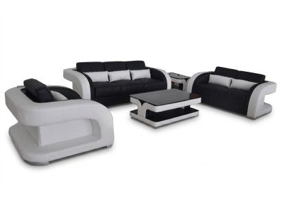 XXL ādas dzīvojamais ensemble dizains Modern Sofagarnitur 3+2+1 F3002C+galds