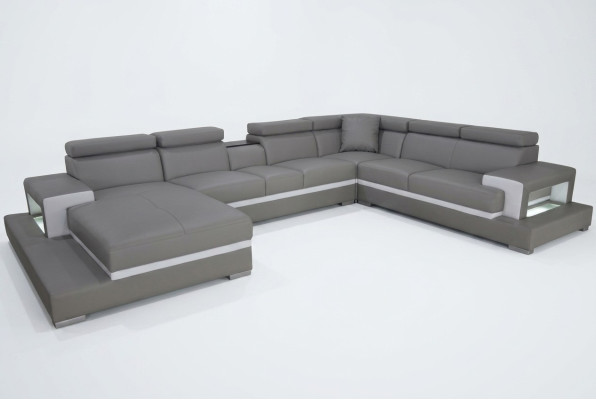 Dizaina ādas apdare dzīvojamās istabas sofa stūra dīvāns dizaina komplektācija XXL