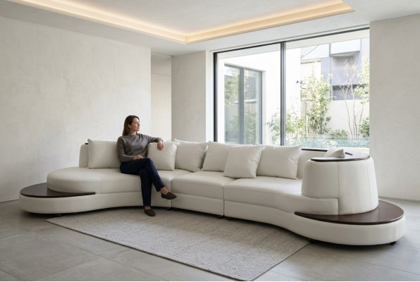 Luksusa stūra ādas komplekts ar XXL lielu dīvānu sofa stūra formā