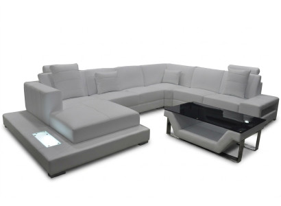 Eck Leder Dīvāns Dīvāns Polster Ecke Sitz Garnitur Wohnlandschaft dizains XXL U Form