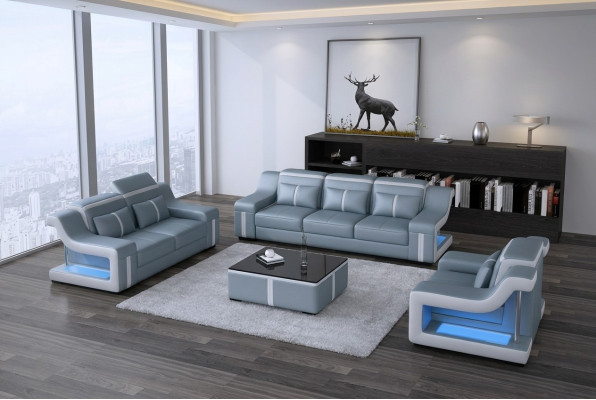 Trijvietīgs dizainera dīvāns ar 3 sēdvietām, polsterētais ādas dīvāns Big Sofas.