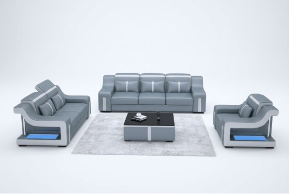 Trijvietīgs dizainera dīvāns ar 3 sēdvietām, polsterētais ādas dīvāns Big Sofas.