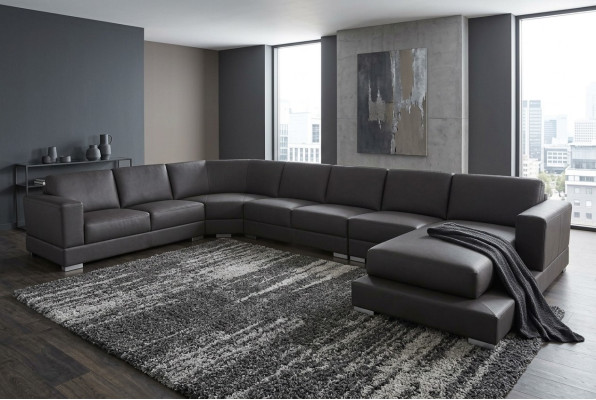 Stūris Āda Moderns XXL Dīvāns Dzīvojamās istabas sofa Dīvāns U-formas A1127