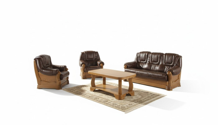 Ādas dīvāns vīriešiem Kluba dīvāns Dīvāns Polster Sitz Sofas komplektējums 3+2+1