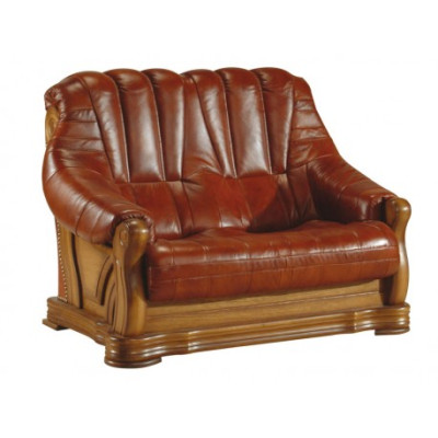 Klasiskā divvietīgā dīvāna sofa polster sofa 2 sēdvietas ādas dīvāns.