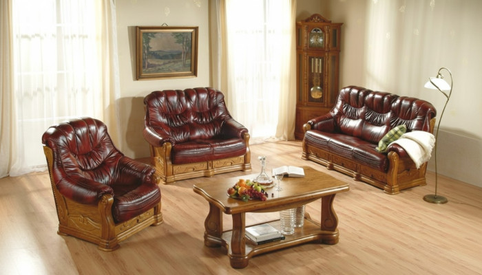 Divvietīga dīvāna Klasiskais ādas dīvāns Dīvāni Polster Sofa 2 Sitzer Leder