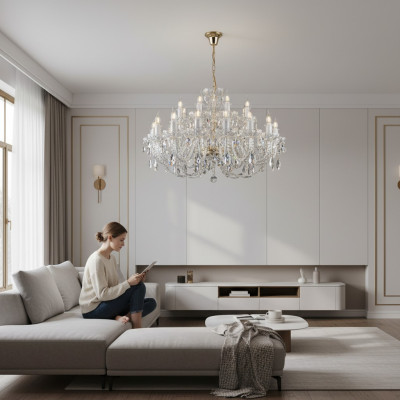 Klasiskā lampa griestiem kronšteinu apgaismojums kristāls jaunais Bohēmija