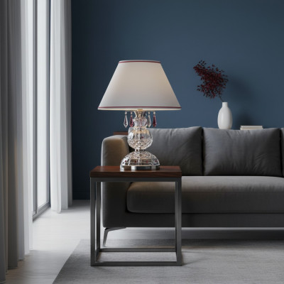 Galds lampa antīkā stilā korona lampa kristāla lampas gaismas apgaismojums