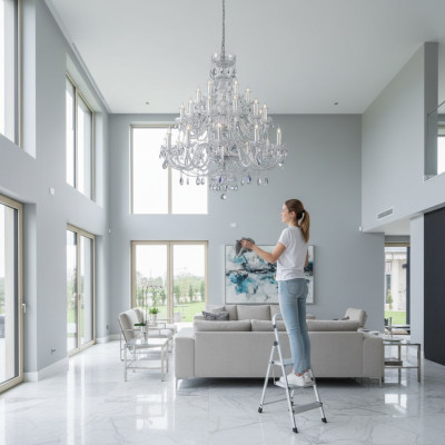 Kristāla lustra gaismai Bohēmijas lampa griestu lampa lustra