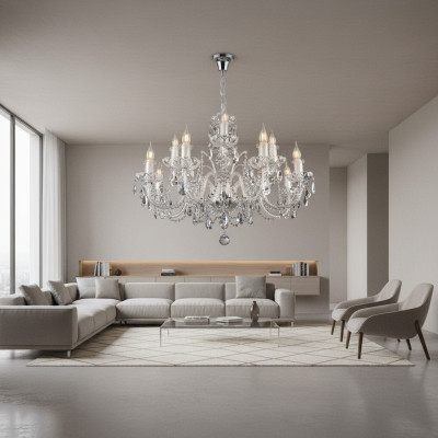 Kronvētra Kristāls Lukturis Bohēmijas griestu lampa Pakaramā lampa