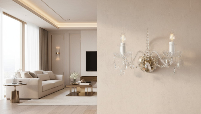 -Sienas lampa Lustrs Bohēmijas Gaismas Sienas lampa Lampa Sienas Kronšteins Antīkais Stils