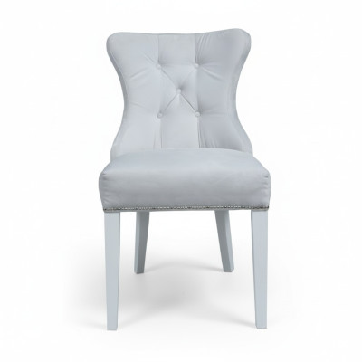 Dizainera pelēkas krēslas Chesterfield dizaina polsteris krēsla komplekts, 4 gab.