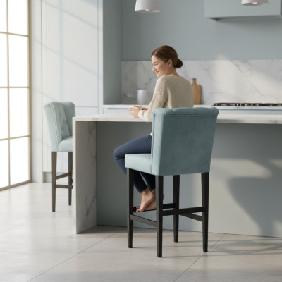 Barstools dizains Bāra krēsls Samta audums Bāra krēsli Bārs mēbeles 10 gabalu komplekts Baltīši