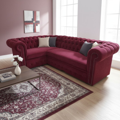 Stūrienes Chesterfield mīksto dīvānu stūriena dīvāna komplekts, audekls, sēdekļi, stūra dīvāni.