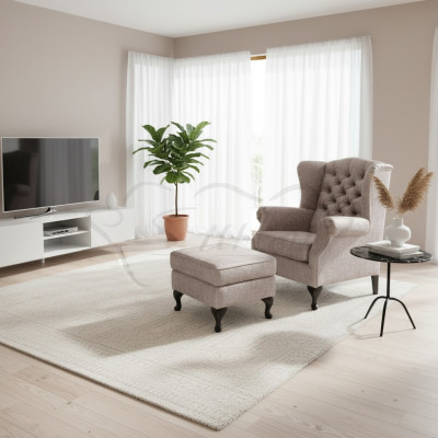 Hokera gaiši beige dizaina luksusa hokera polsteris apdarei audumi relaksējošs papildu dīvāns