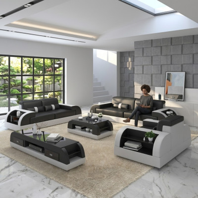 Sofas gultas Couch polster Sofa 3+1 Komplekti Garnituras dizains āda 2 gab.