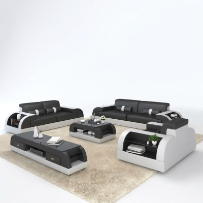 Sofas gultas Couch polster Sofa 3+1 Komplekti Garnituras dizains āda 2 gab.