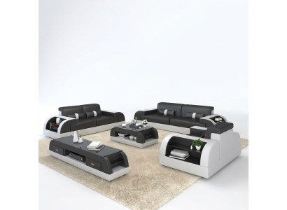 Sofas gultas Couch polster Sofa 3+1 Komplekti Garnituras dizains āda 2 gab.