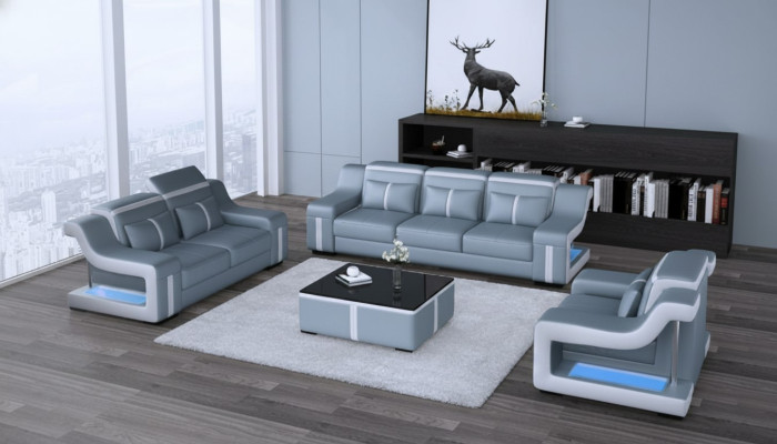 Sofas komplekts 3+1 vietnieks G8047D Dīvāns Polster Sitz Garnitur Dīvāns Viesistaba Āda