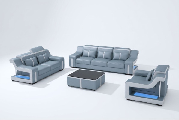 Dizaina Multifunkcionālā ģērbtuve Relax Sofa ādas pārklājuma dīvāns Trīs vietas 3-in-1 jauns