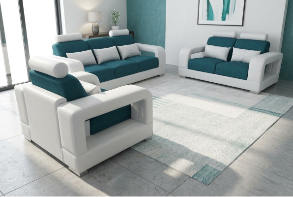 Dīvāns gulta Polster Wohnlandschaft Sitz Möbel Set Garnitur 3+2+1 Sofas ar USB