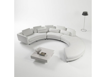 Stūra dīvāns Moderns apaļais dīvāns apaļais stūris Polster Sofa Sitz Garnitur ādas dīvāns + USB
