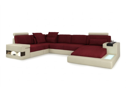XXL stūra dīvāns U formas ādas dīvāns dīvāns polster couch āda audekls usb dzīvojamā telpa