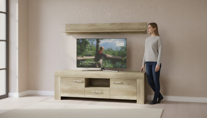 Regāls + RTV skapis Sideboard televīzijai SRTV155+P155 Televīzijas siena
