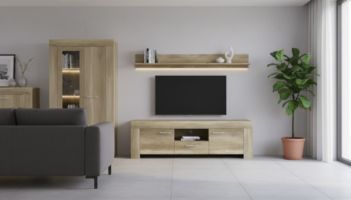 Regāls + RTV skapis Sideboard televīzijai SRTV155+P155 Televīzijas siena