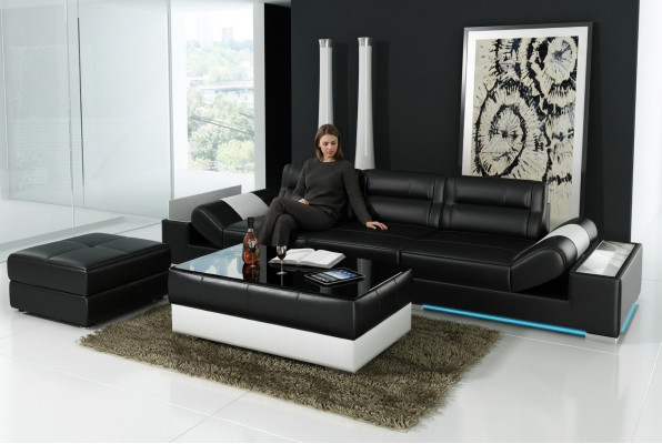 XXL Lielā gulta Lounge Club 3+3 Vieta Multifunkcionāla Sofa Dīvāns + USB + LED